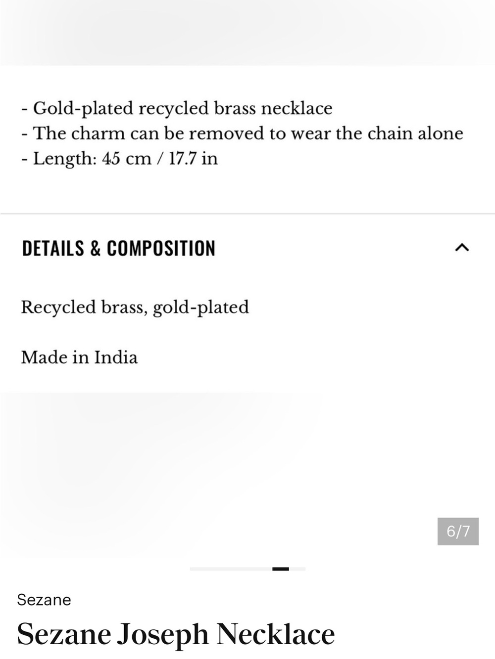 Sezane Polished Gold Chunky Chain with Coin Pendant - Picture 6 of 6